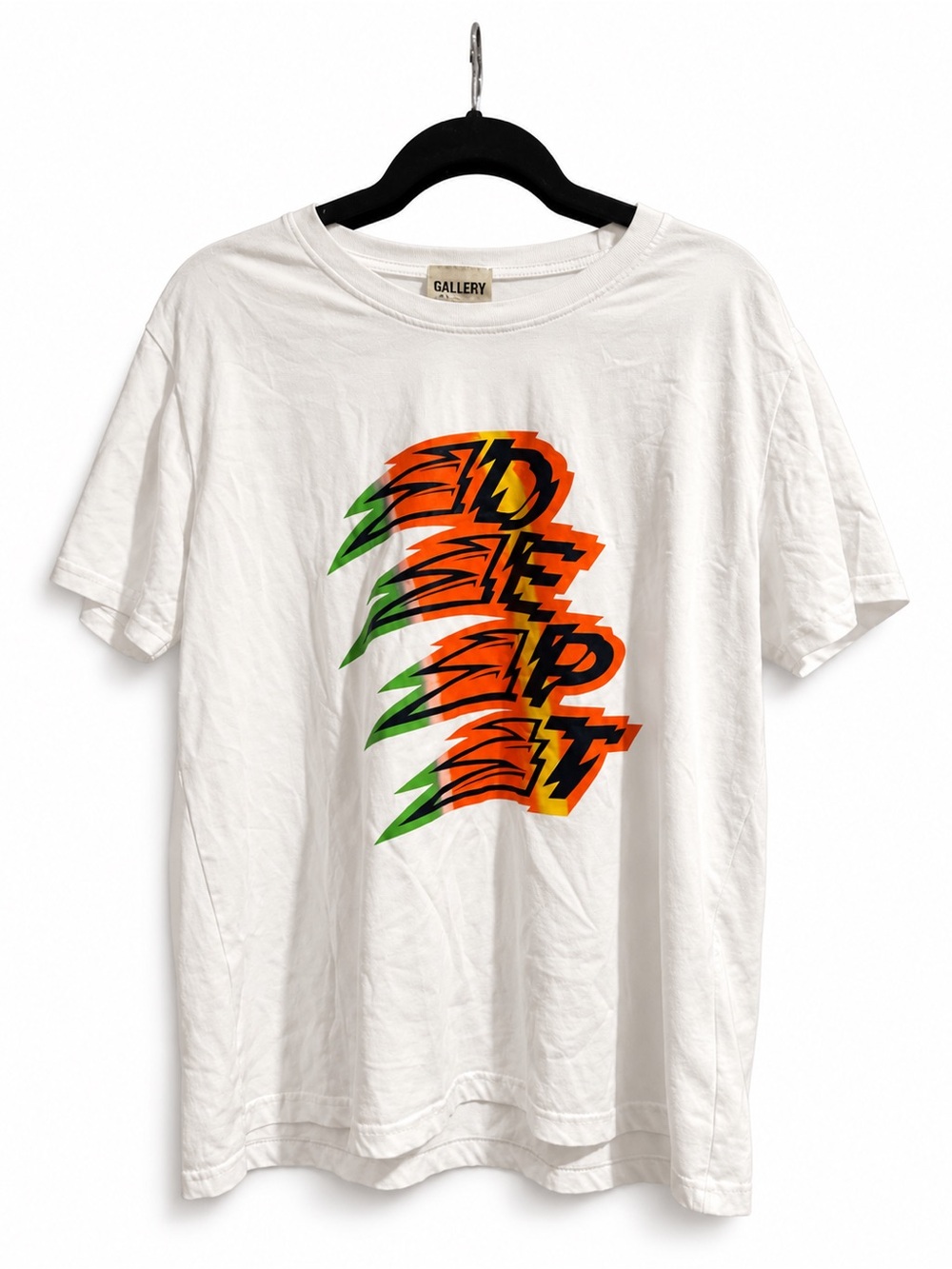Gallery Dept White Graphic Tee with Orange & Green Logo Size XL